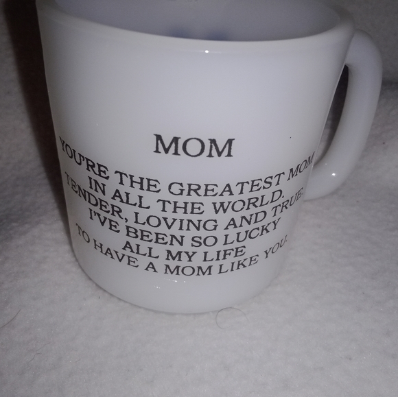 MCM Milk Glass MOM Poem Cup Mug Mid Century Modern - Picture 2 of 6